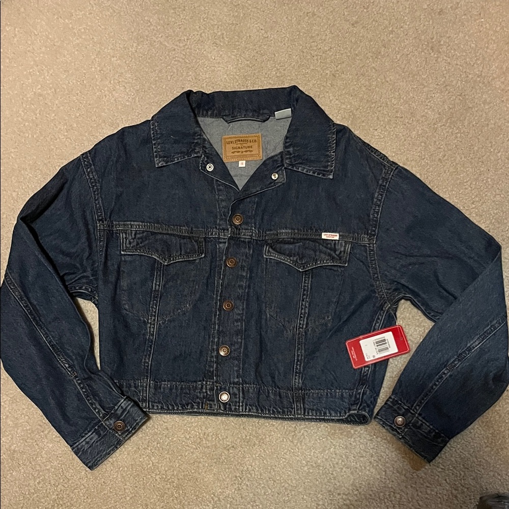 Women’s Signature by Levi Strauss Dark Blue Cropped Jean Jacket